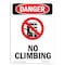 Signmission OSHA Danger Sign, No Climbing, 10in X 7in Rigid Plastic, 7" W, 10" L, Portrait, OS-DS-P-710-V-1791 OS-DS-P-710-V-1791 - alternate 1
